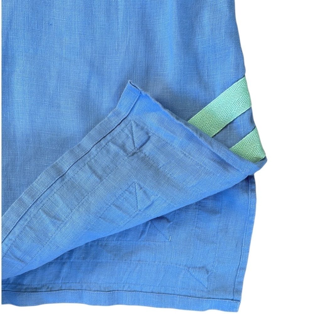 EUC Sail to Sable Linen Tunic Top Blue Mint Green Size Medium - Picture 5 of 10